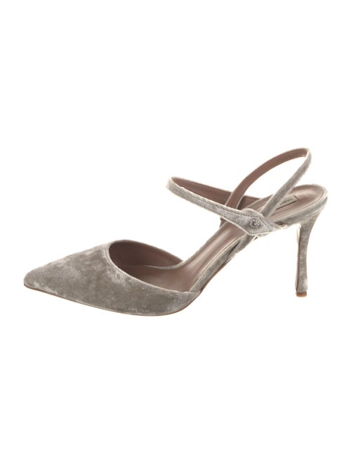 Tabitha Simmons Velvet Crystal Embellishments Slingback Pumps