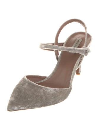 Tabitha Simmons Velvet Crystal Embellishments Slingback Pumps