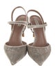 Tabitha Simmons Velvet Crystal Embellishments Slingback Pumps