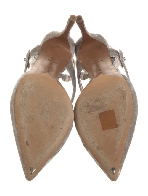 Tabitha Simmons Velvet Crystal Embellishments Slingback Pumps