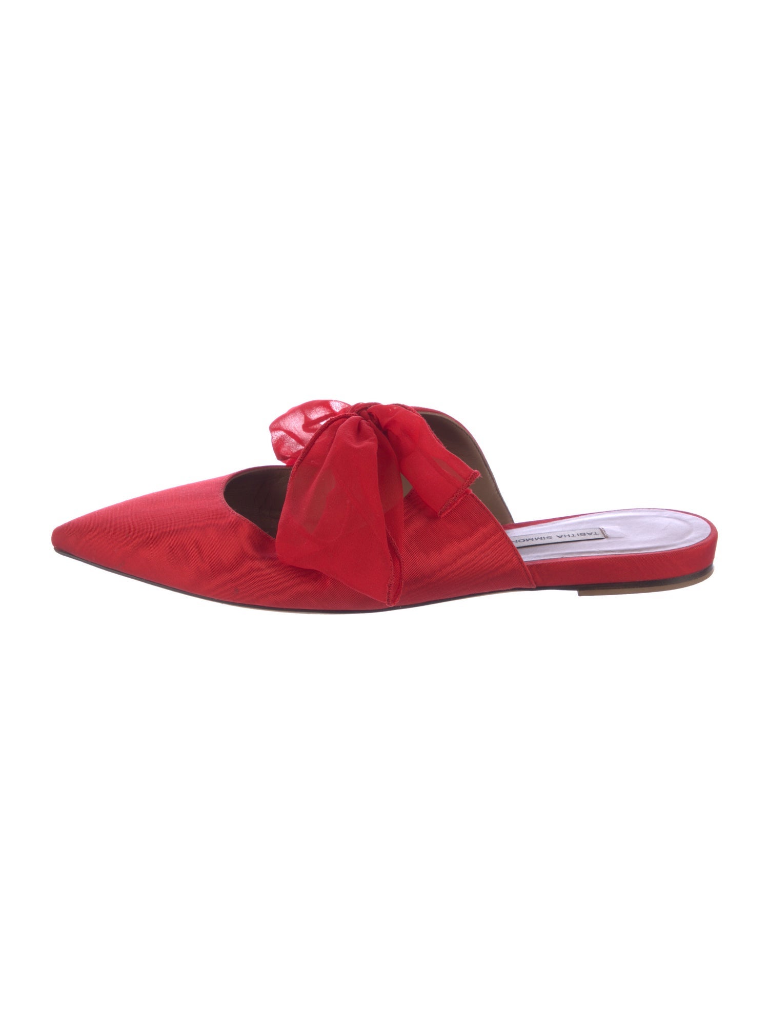 Tabitha Simmons Satin Bow Accents Mules
