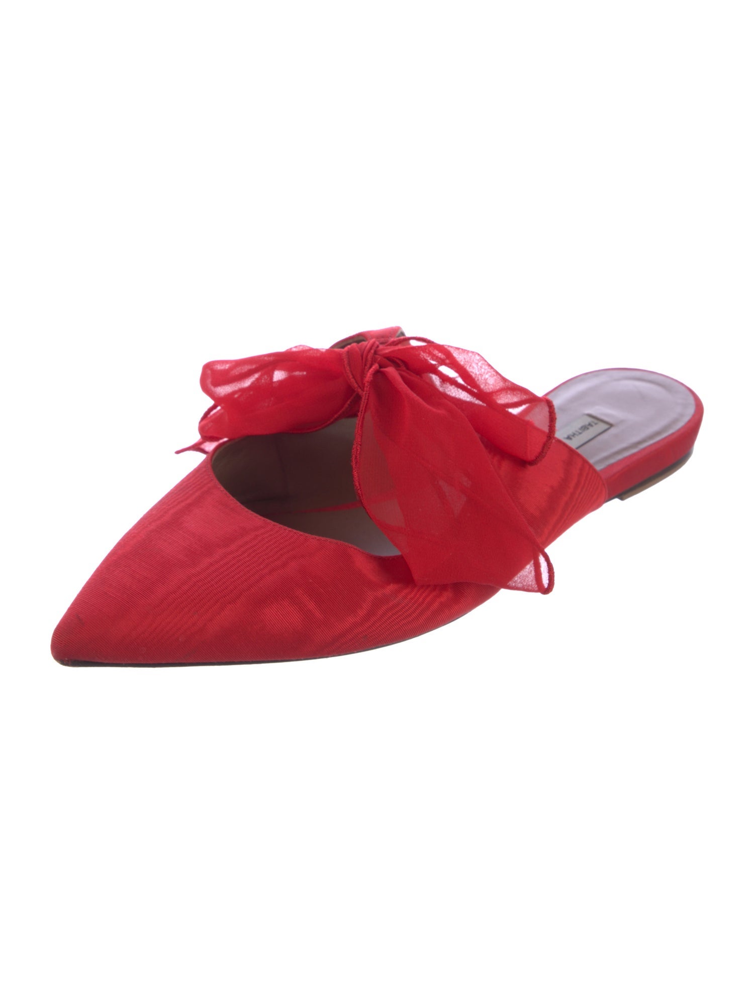 Tabitha Simmons Satin Bow Accents Mules