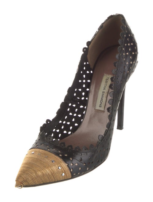 Tabitha Simmons Leather Colorblock Pattern Pumps