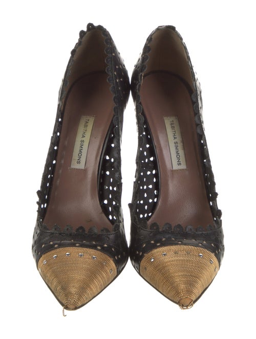 Tabitha Simmons Leather Colorblock Pattern Pumps