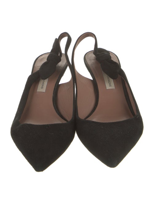 Tabitha Simmons Suede Bow Accents Slingback Pumps