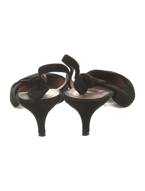 Tabitha Simmons Suede Bow Accents Slingback Pumps