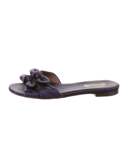 Tabitha Simmons Satin Bow Accents Slides