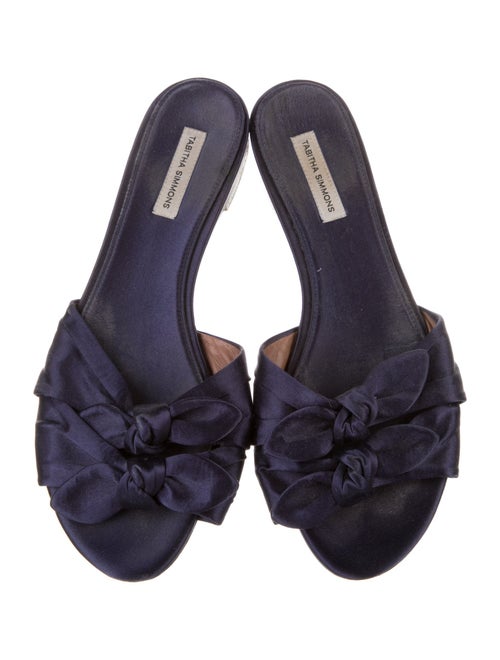 Tabitha Simmons Satin Bow Accents Slides