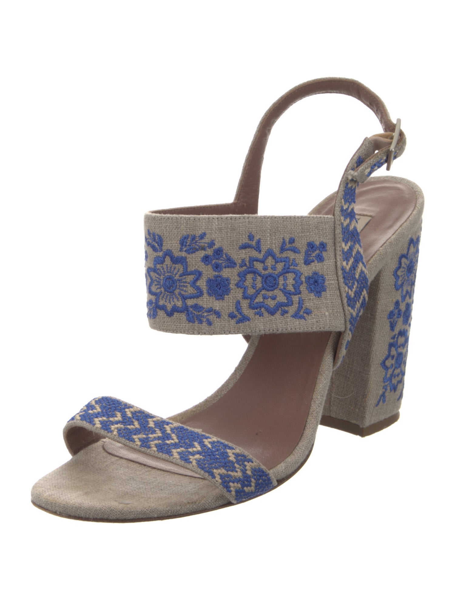 Tabitha Simmons Canvas Floral Print Slingback Sandals