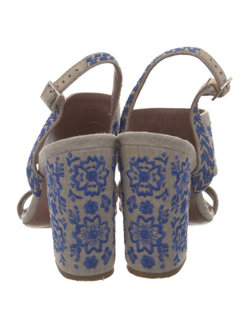 Tabitha Simmons Canvas Floral Print Slingback Sandals