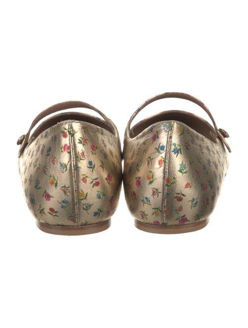 Tabitha Simmons Leather Floral Print Mary Jane Flats