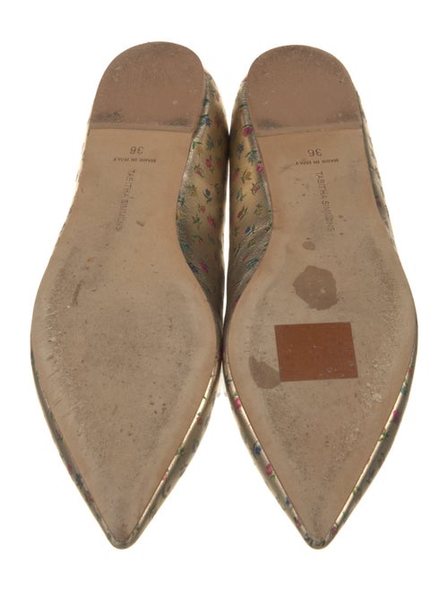 Tabitha Simmons Leather Floral Print Mary Jane Flats