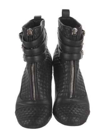 Tabitha Simmons Quilted Pattern Leather Boots