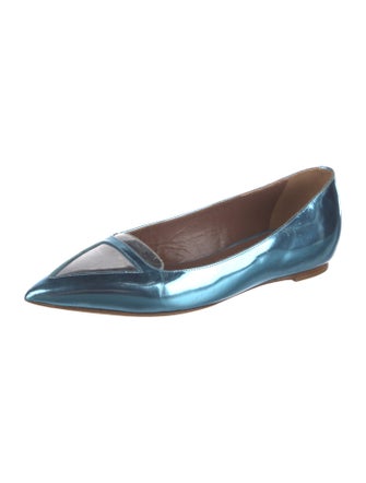 Tabitha Simmons Patent Leather Colorblock Pattern Ballet Flats