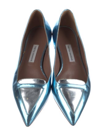 Tabitha Simmons Patent Leather Colorblock Pattern Ballet Flats