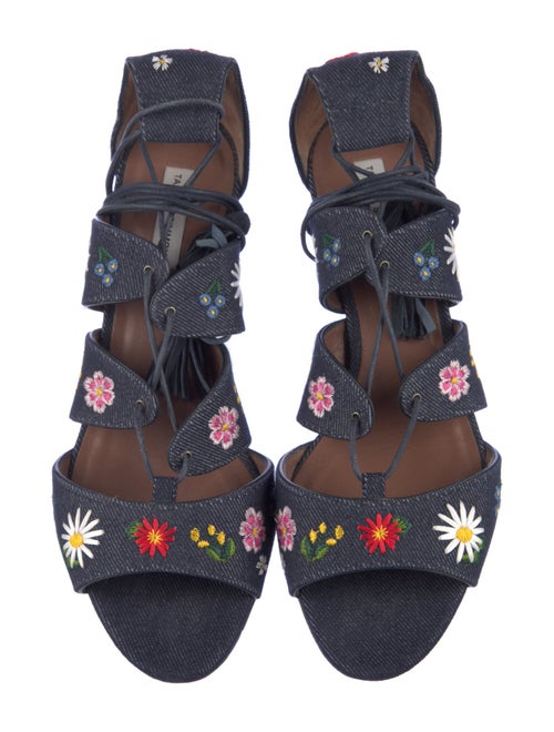 Tabitha Simmons Denim Printed Gladiator Sandals