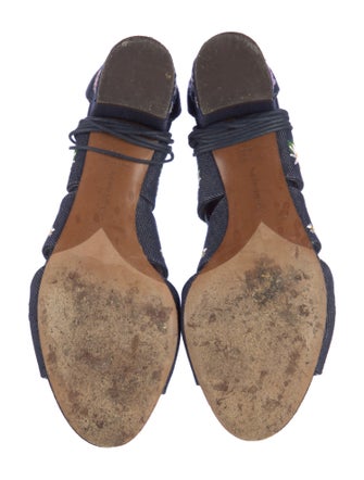 Tabitha Simmons Denim Printed Gladiator Sandals