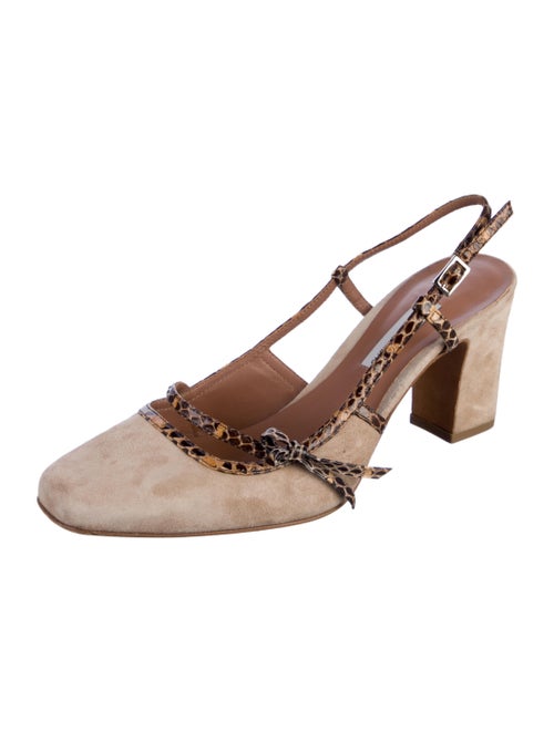 Tabitha Simmons Suede Printed Slingback Pumps