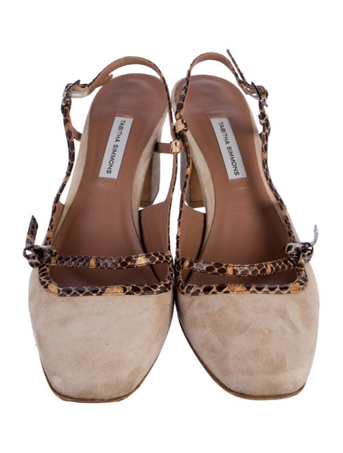Tabitha Simmons Suede Printed Slingback Pumps