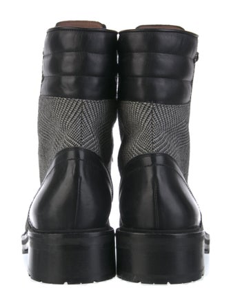 Tabitha Simmons Canvas Plaid Print Combat Boots