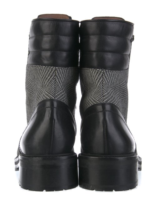 Tabitha Simmons Canvas Plaid Print Combat Boots