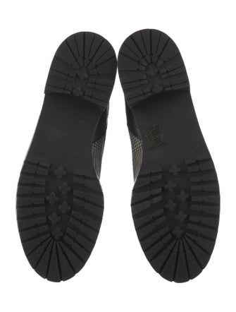 Tabitha Simmons Canvas Plaid Print Combat Boots