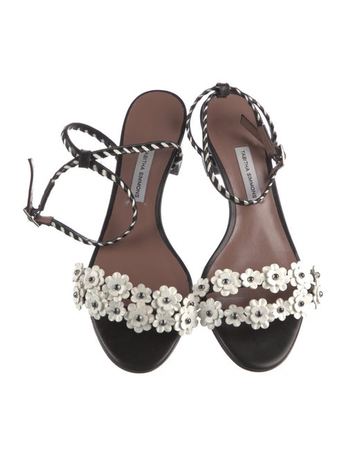 Tabitha Simmons Leather Floral Print Sandals