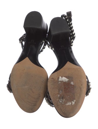 Tabitha Simmons Leather Floral Print Sandals