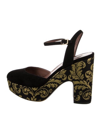Tabitha Simmons Suede Printed D'Orsay Pumps