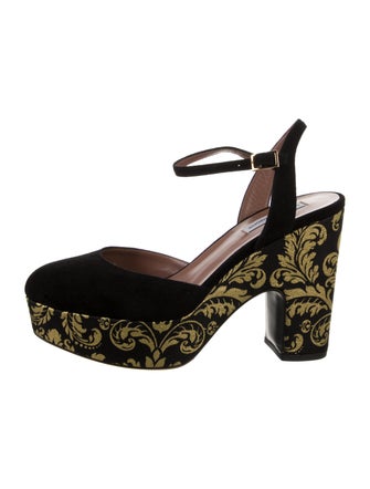 Tabitha Simmons Suede Printed D'Orsay Pumps