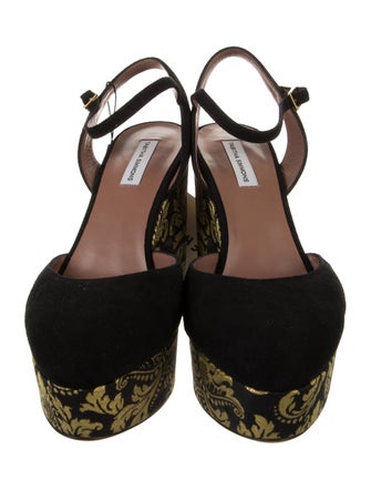 Tabitha Simmons Suede Printed D'Orsay Pumps