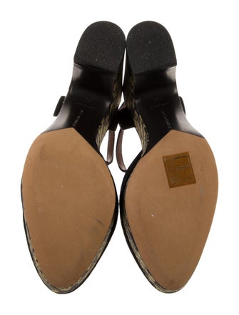 Tabitha Simmons Suede Printed D'Orsay Pumps