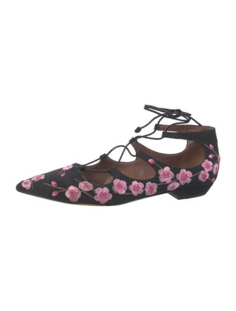 Tabitha Simmons Canvas Floral Print Ballet Flats