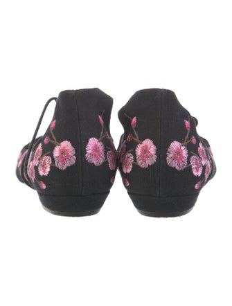 Tabitha Simmons Canvas Floral Print Ballet Flats