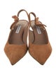 Tabitha Simmons Suede Bow Accents Slingback Pumps