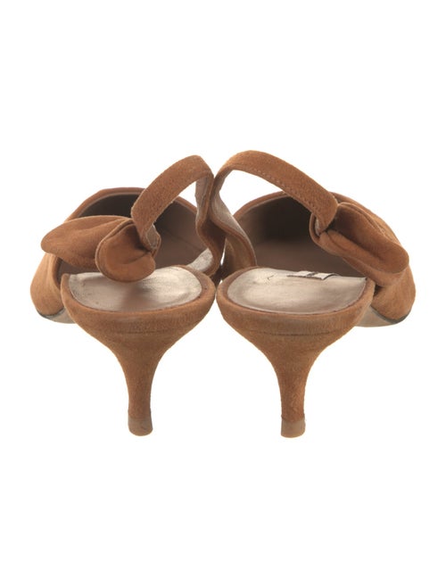 Tabitha Simmons Suede Bow Accents Slingback Pumps