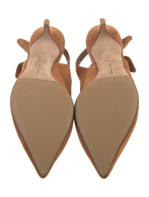 Tabitha Simmons Suede Bow Accents Slingback Pumps