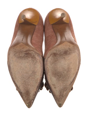 Tabitha Simmons Suede Colorblock Pattern Pumps