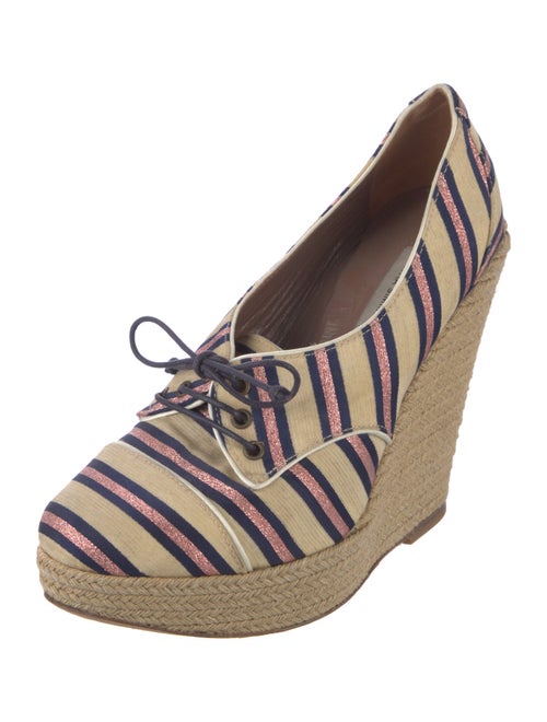 Tabitha Simmons Canvas Striped Pumps