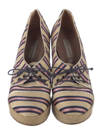 Tabitha Simmons Canvas Striped Pumps