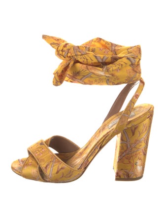 Tabitha Simmons Satin Animal Print Sandals