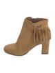Tabitha Simmons Suede Fringe Trim Accent Boots