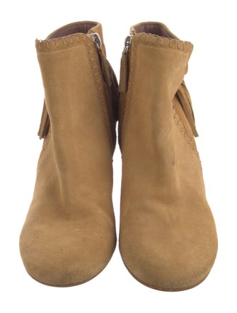 Tabitha Simmons Suede Fringe Trim Accent Boots