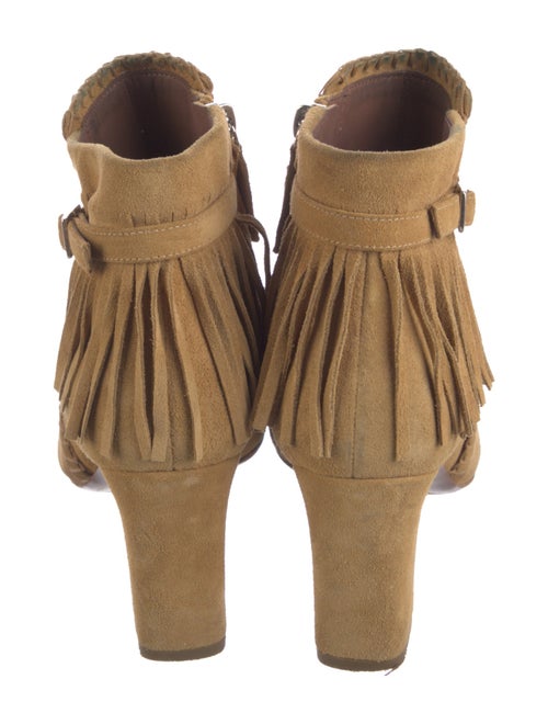 Tabitha Simmons Suede Fringe Trim Accent Boots