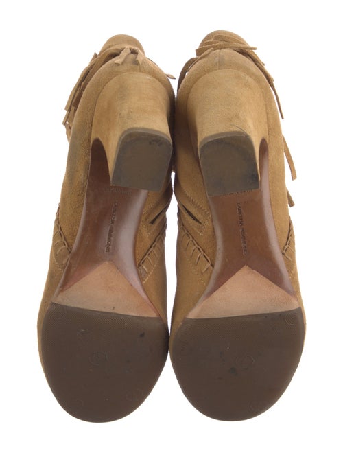 Tabitha Simmons Suede Fringe Trim Accent Boots