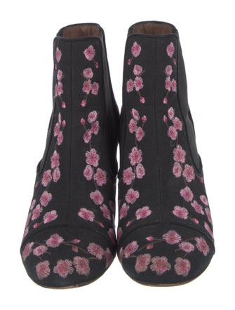 Tabitha Simmons Canvas Floral Print Chelsea Boots