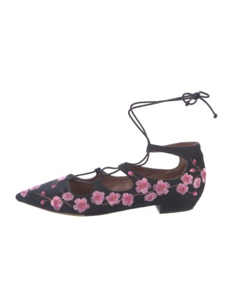 Tabitha Simmons Canvas Floral Print Ballet Flats