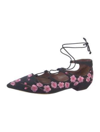 Tabitha Simmons Canvas Floral Print Ballet Flats