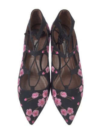 Tabitha Simmons Canvas Floral Print Ballet Flats