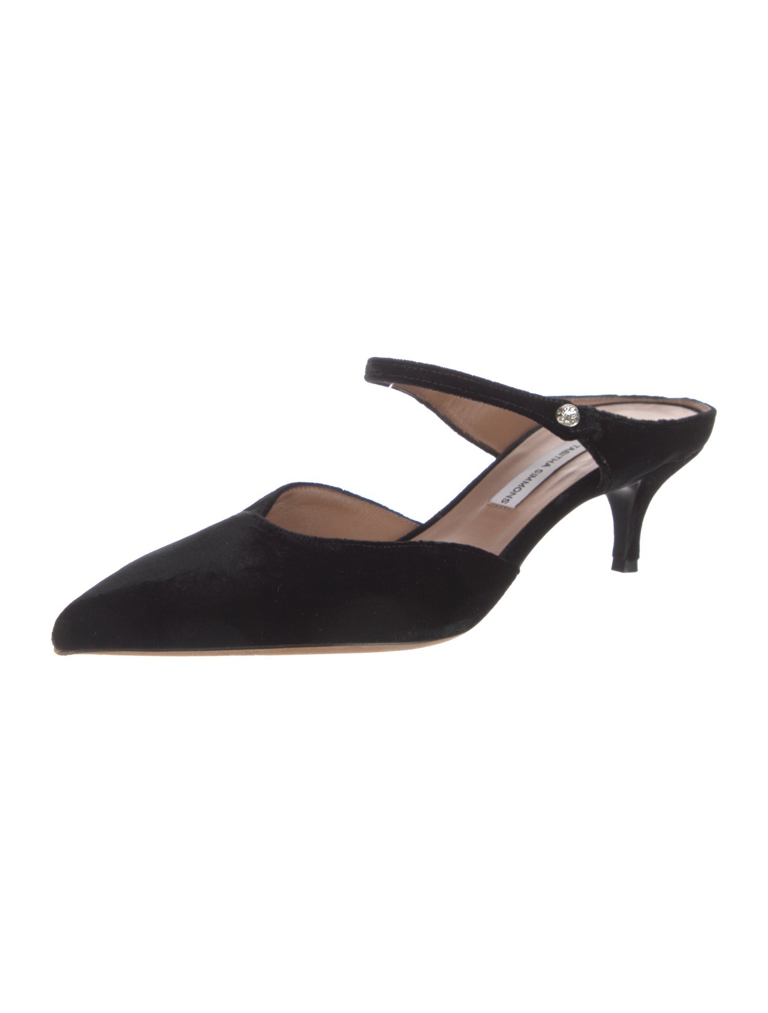 Tabitha Simmons Velvet Crystal Embellishments Mules